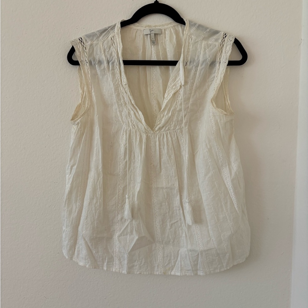 Elegant Cream Sleeveless Top
